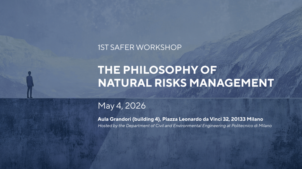 SAFER Workshop poster on natural risk management in Milan
